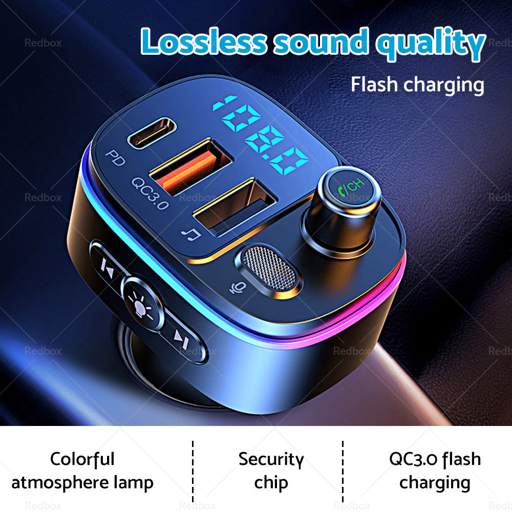Bluetooth-compatible FM Transmitter Wireless Car Radio Adapter USB Charger Call-4